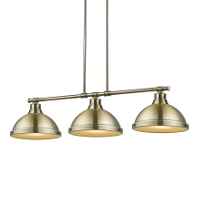 Golden 3602-3LP AB-AB - Yep by Golden Lighting Duncan 3-light Island Light in Aged Brass
